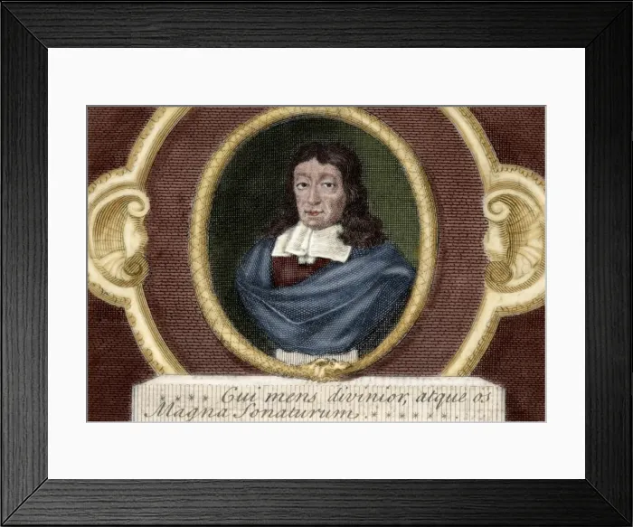Framed Print : John Milton (1608-1674). British poet. Colored engraving Framed Print : John Milton (1608-1674). British poet. Colored engraving