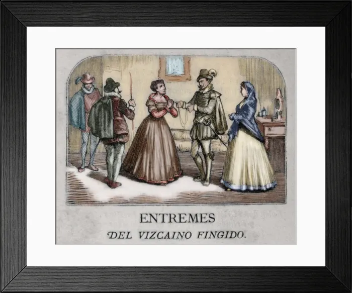 Framed Print : The Biscayan feigned (El Vizcaino fingido). Short farce by C Framed Print : The Biscayan feigned (El Vizcaino fingido). Short farce by C