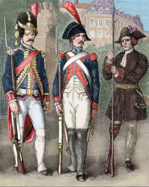 France. Guard of National Convention (center), French Grenad
