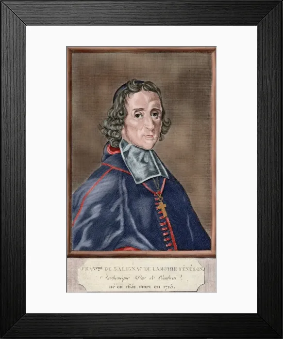Framed Print : Francois Fenelon (1651-1715). Colored engraving Framed Print : Francois Fenelon (1651-1715). Colored engraving