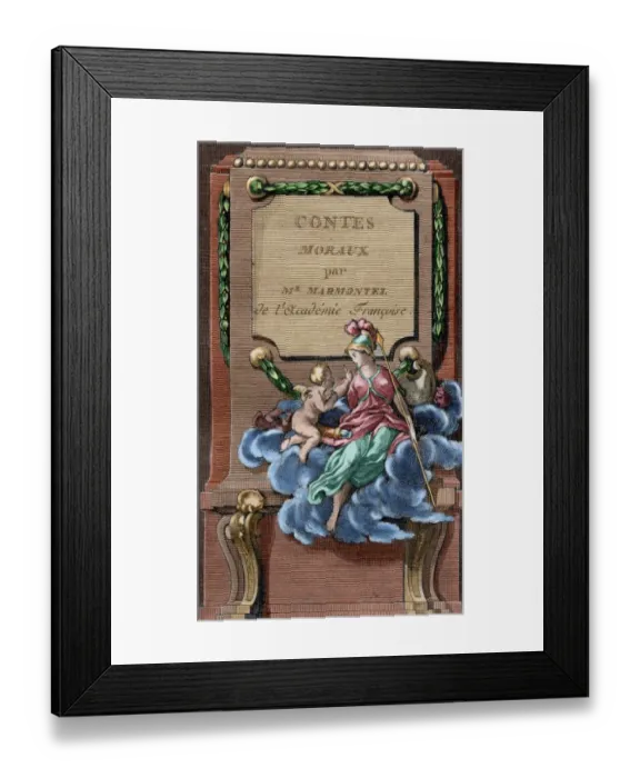 Framed Print : Moral Tales by Jean Francois Marmontel (1723-1799). Colored Framed Print : Moral Tales by Jean Francois Marmontel (1723-1799). Colored