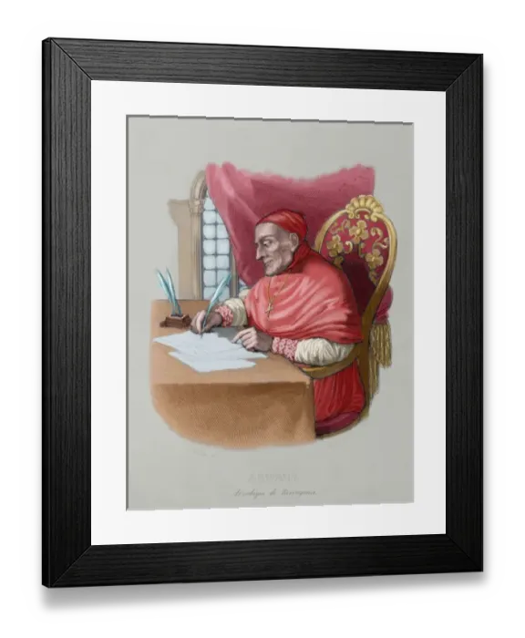Framed Print : Francisco Armanya Font (1718-1803). Colored engraving Framed Print : Francisco Armanya Font (1718-1803). Colored engraving