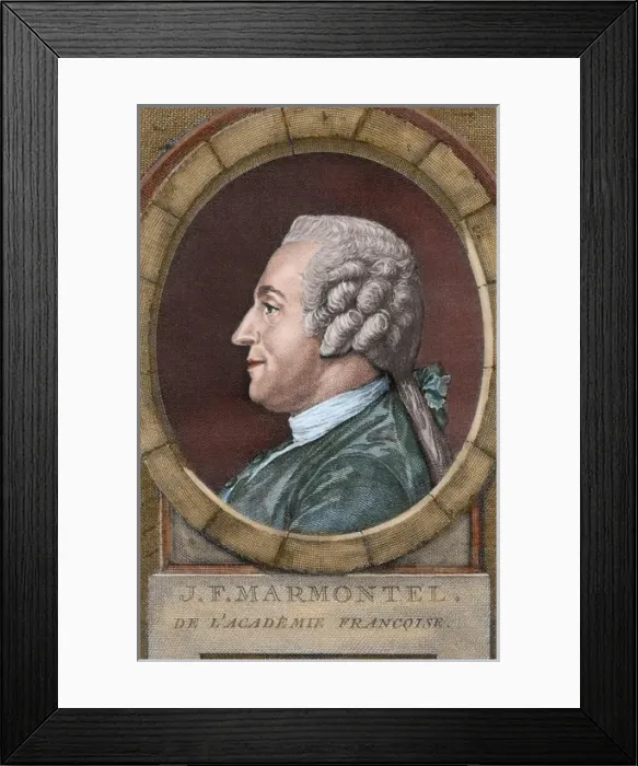 Framed Print : Jean Francois Marmontel (1723-1799). Colored engraving Framed Print : Jean Francois Marmontel (1723-1799). Colored engraving