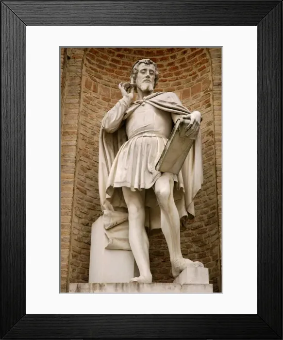 Framed Print : Antonio da Correggio (1489-1534(. Italian painter. Statue by Framed Print : Antonio da Correggio (1489-1534(. Italian painter. Statue by