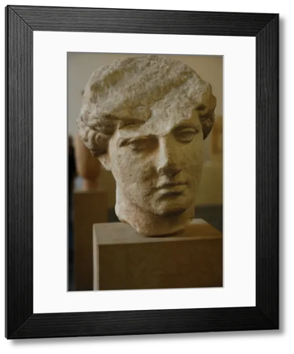 Framed Print : Unfinished bust of woman. 5th century BC. Greece Framed Print : Unfinished bust of woman. 5th century BC. Greece