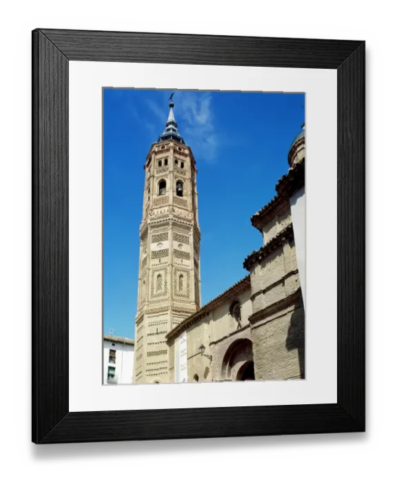 Framed Print : Spain. Church of St. Andrew. Tower. Mudejar style. Built in Framed Print : Spain. Church of St. Andrew. Tower. Mudejar style. Built in