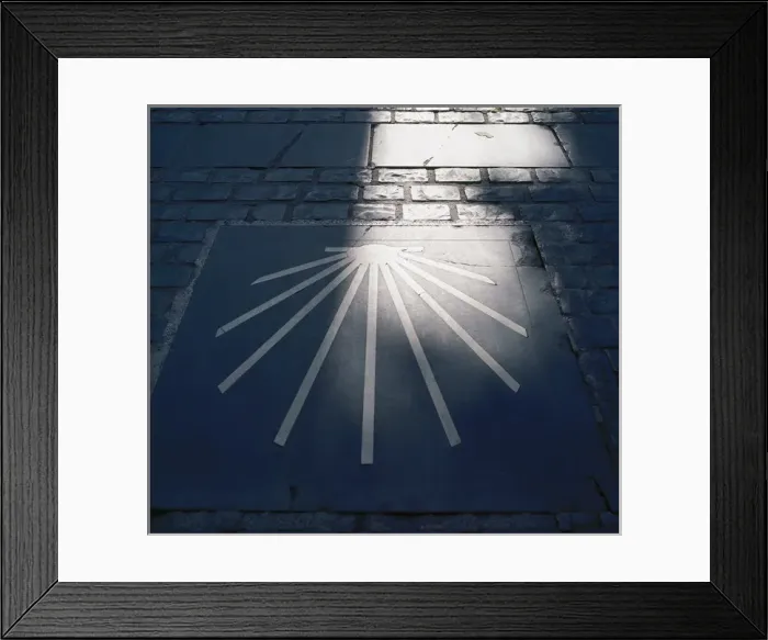 Framed Print : Spain. Rioja. Logrono. Way of St. James. Scallop symbol Framed Print : Spain. Rioja. Logrono. Way of St. James. Scallop symbol