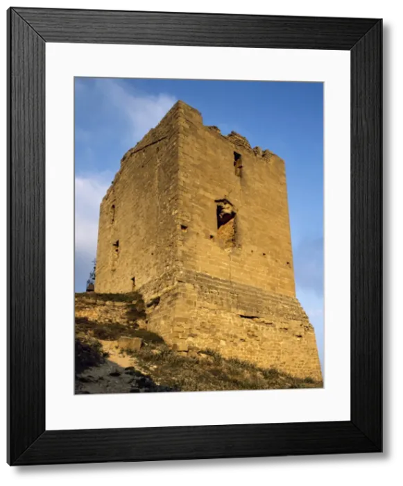 Framed Print : Spain. La Rioja. San Vicente de la Sonsierra. Castle. Tower