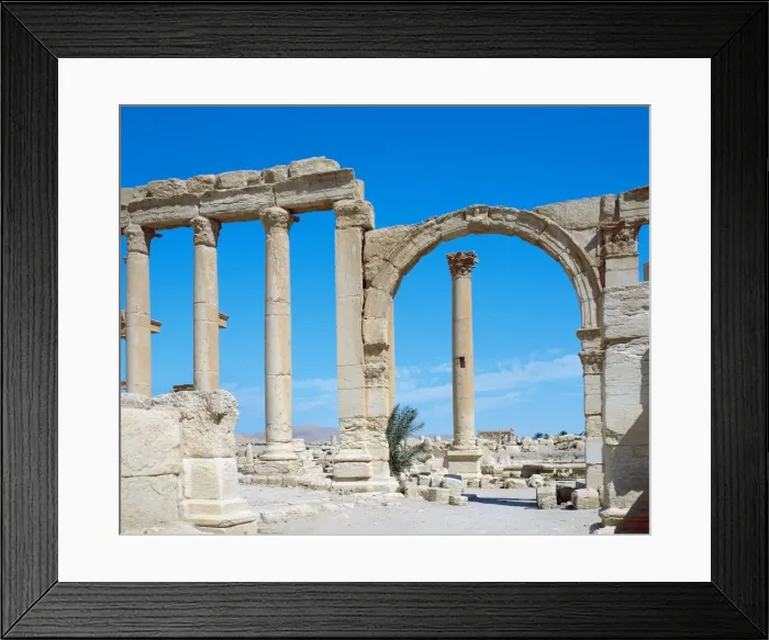 Framed Print : Roman art. Syria. Palmyra. Decumanus (avenue). Ruins. 3rd c Framed Print : Roman art. Syria. Palmyra. Decumanus (avenue). Ruins. 3rd c
