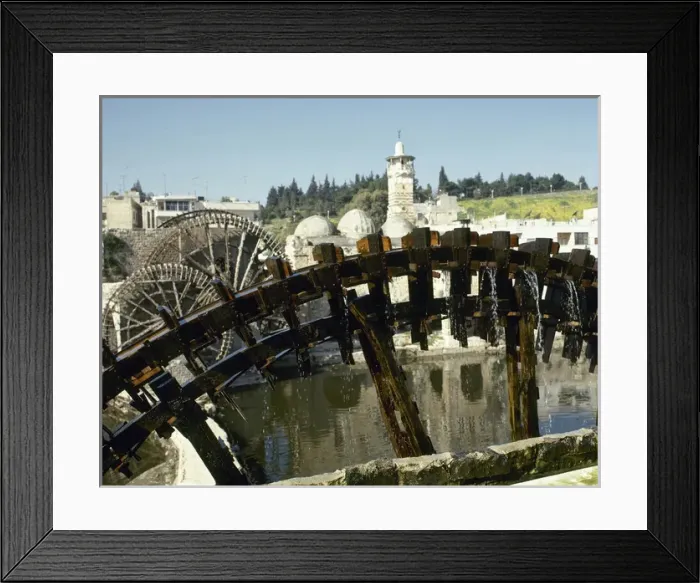 Framed Print : Detail of a medieval noria. Hama. Syria Framed Print : Detail of a medieval noria. Hama. Syria