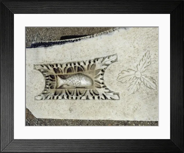 Framed Print : Fish. Relief. Theatre of Hierapolis. Turkey Framed Print : Fish. Relief. Theatre of Hierapolis. Turkey