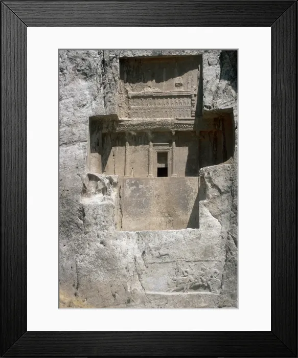 Framed Print : Iran. Naqsh-e Rustam. Achaemenid tombs. Xerxes I (486-464 BC Framed Print : Iran. Naqsh-e Rustam. Achaemenid tombs. Xerxes I (486-464 BC