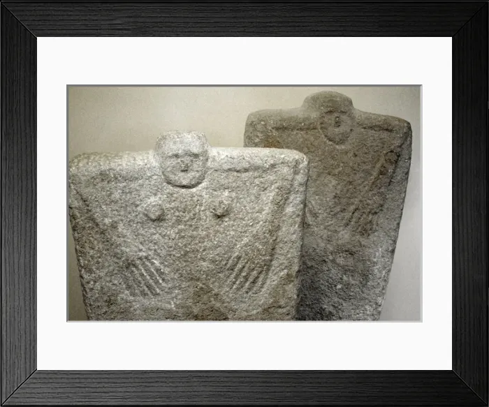 Framed Print : Anthropomorphic stone stelae. Yamna Culture. 36th-23rd centu Framed Print : Anthropomorphic stone stelae. Yamna Culture. 36th-23rd centu