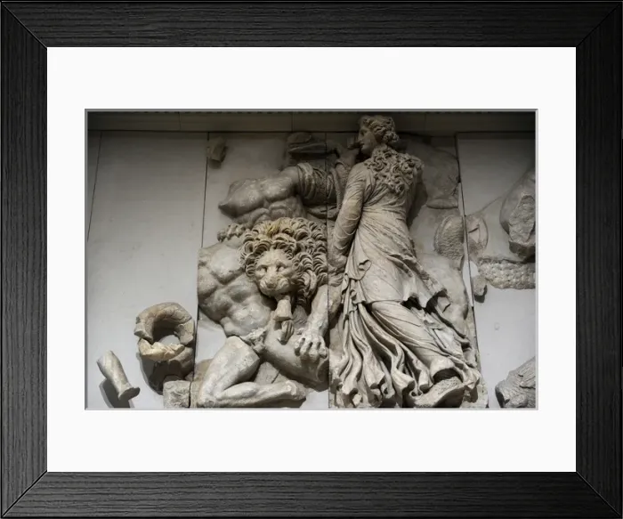 Framed Print : Pergamon Altar. The goddess Ceto aiding her father Pontus Framed Print : Pergamon Altar. The goddess Ceto aiding her father Pontus
