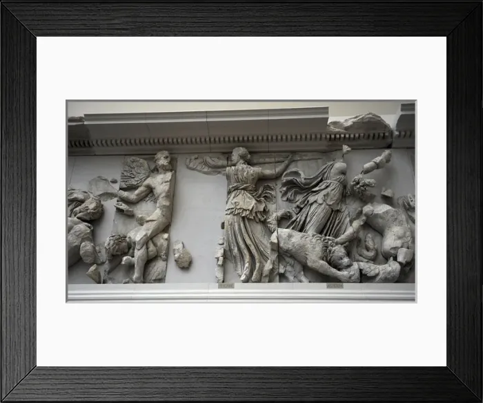 Framed Print : Pergamon Altar. The Titan Phoebe with a torch fighting again Framed Print : Pergamon Altar. The Titan Phoebe with a torch fighting again