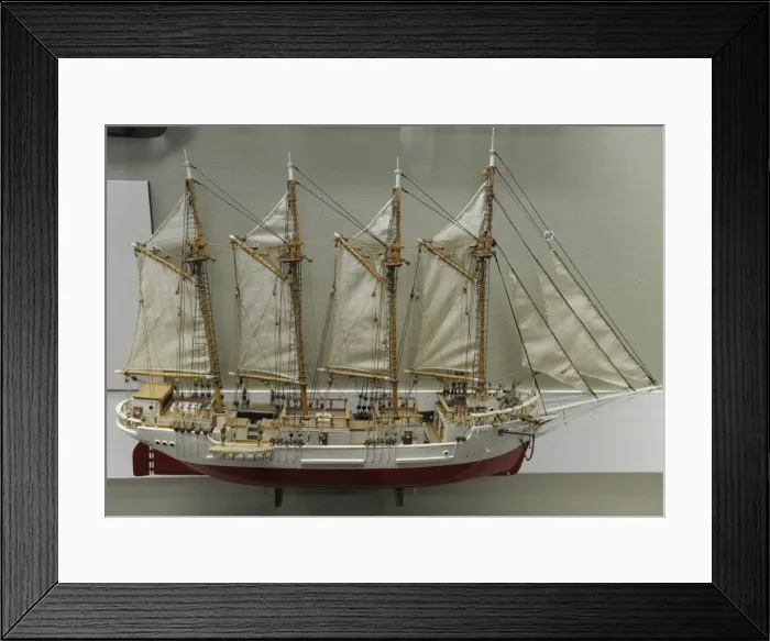 Framed Print : History of navigation. Sailing ship Eurasia. 1925. Museum Framed Print : History of navigation. Sailing ship Eurasia. 1925. Museum