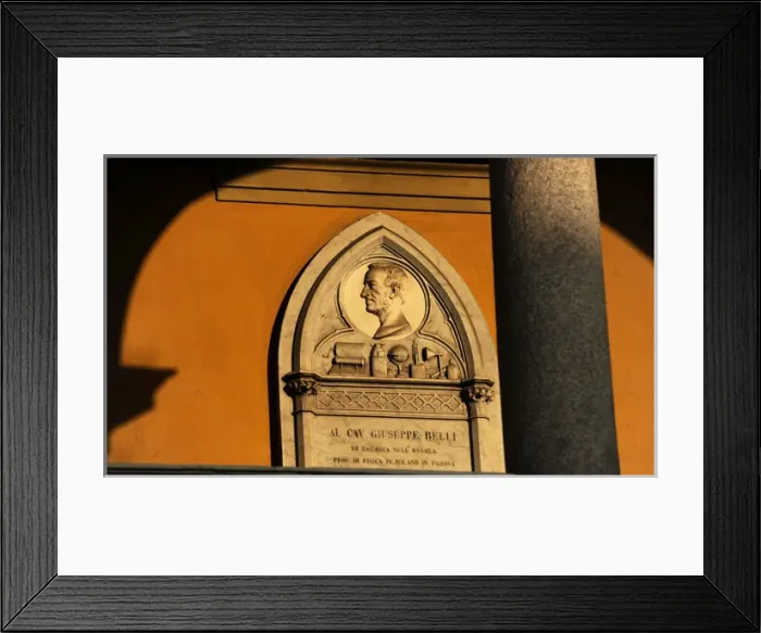 Framed Print : Headstone of Giuseppe Belli (1791-1860). Italian physicist a Framed Print : Headstone of Giuseppe Belli (1791-1860). Italian physicist a