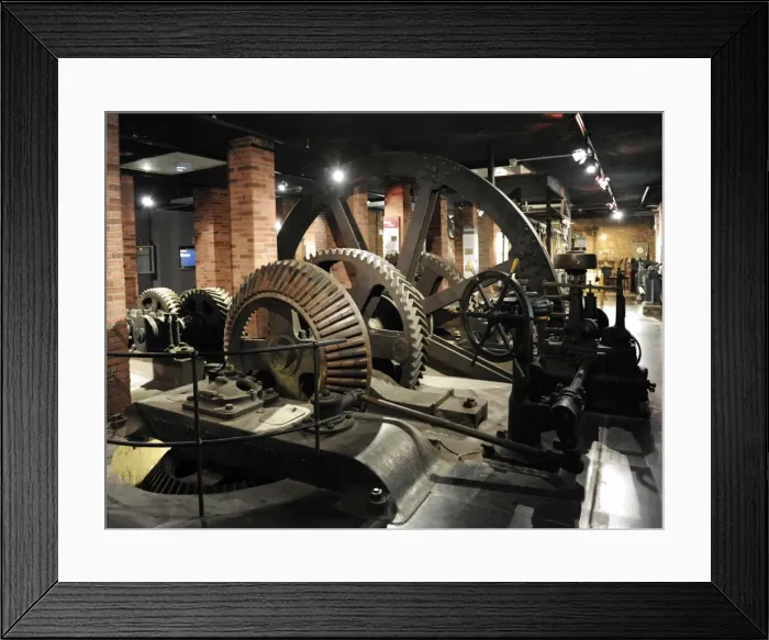 Framed Print : Transmission group of the rollin mill Falk, made in 1867 in Framed Print : Transmission group of the rollin mill Falk, made in 1867 in