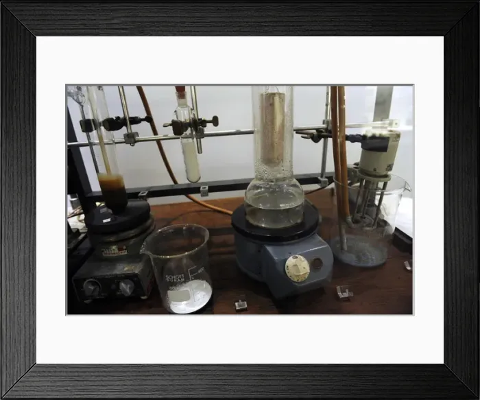 Framed Print : Replica of the lab worktable of the Italian chemist Giulio N Framed Print : Replica of the lab worktable of the Italian chemist Giulio N