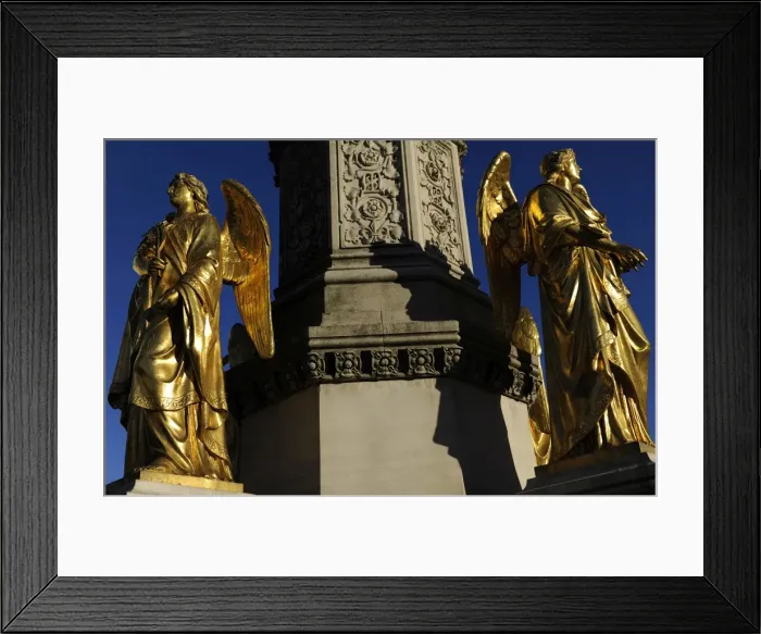 Framed Print : Croatia. Zagreb. Holy Marys column with angels and fountain Framed Print : Croatia. Zagreb. Holy Marys column with angels and fountain