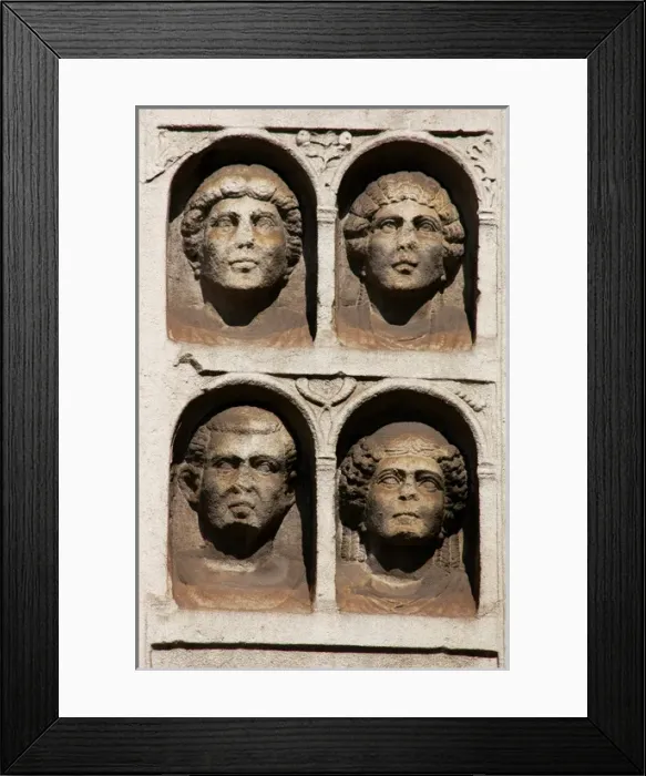 Framed Print : Roman Art. Gravestone, dating the 1st century AD. Porta Nuov Framed Print : Roman Art. Gravestone, dating the 1st century AD. Porta Nuov