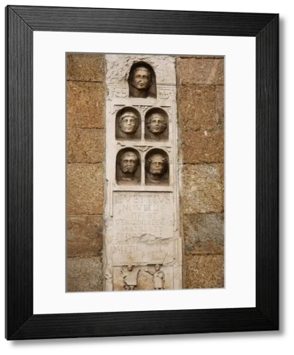 Framed Print : Roman Art. Gravestone, dating the 1st century AD. Porta Nuov Framed Print : Roman Art. Gravestone, dating the 1st century AD. Porta Nuov