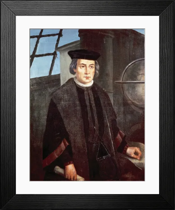 Framed Print : Christopher Columbus (1451-1506). Maritime explorer. Discove Framed Print : Christopher Columbus (1451-1506). Maritime explorer. Discove