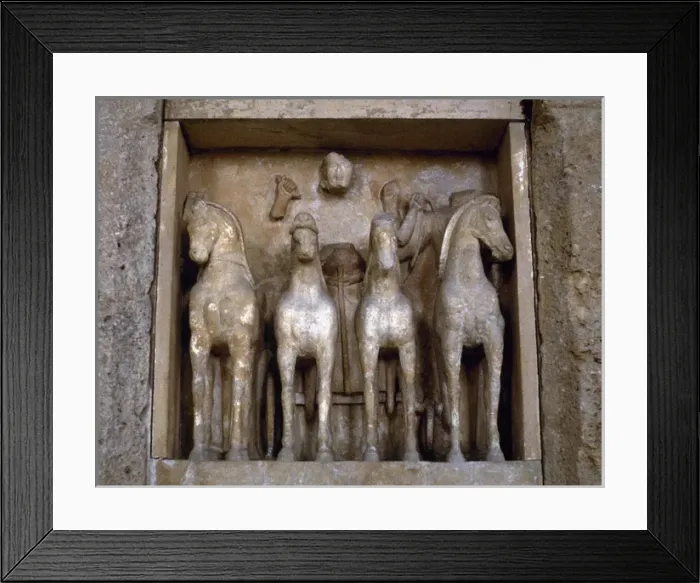 Framed Print : Magna Graecia. Archaic Greek. Temple C. Selinunte. Metopa. H Framed Print : Magna Graecia. Archaic Greek. Temple C. Selinunte. Metopa. H