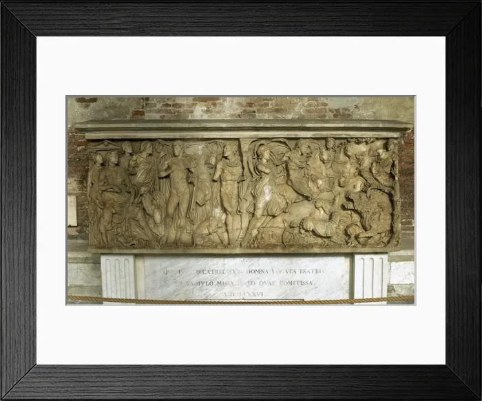 Framed Print : Hippolytus and Phaedra sarcophagus. Late Roman Style. Cemete Framed Print : Hippolytus and Phaedra sarcophagus. Late Roman Style. Cemete