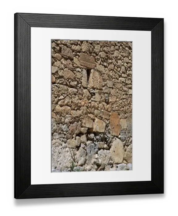 Framed Print : Roman remains in the facade of a house. Spain Framed Print : Roman remains in the facade of a house. Spain