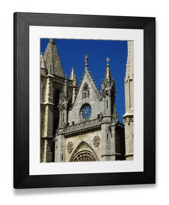 Framed Print : Spain. Leon. Cathedral. 13th century. Gothic style. Main fac Framed Print : Spain. Leon. Cathedral. 13th century. Gothic style. Main fac
