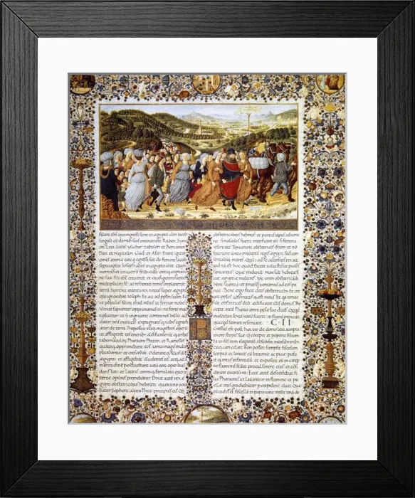 Framed Print : Urbinate Bible (1476-78). The Exodus. The departure of the I