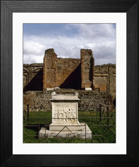 Framed Print : Italy. Pompeii. Temple of Vespasian (69-79 CE). Altar with a Framed Print : Italy. Pompeii. Temple of Vespasian (69-79 CE). Altar with a