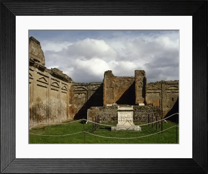 Framed Print : Italy. Pompeii. Temple of Vespasian (69-79 CE). Altar with a Framed Print : Italy. Pompeii. Temple of Vespasian (69-79 CE). Altar with a
