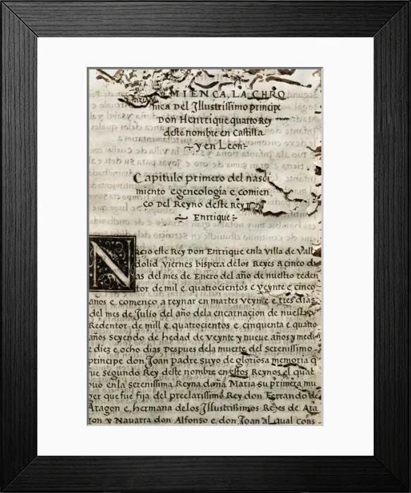 Framed Print : Spanish literature. chronicle of Henry IV (1425 1474). Kin Framed Print : Spanish literature. chronicle of Henry IV (1425 1474). Kin