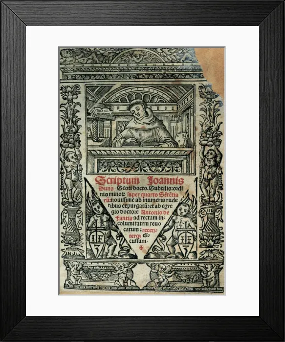 Framed Print : Duns Scotus (1266-1308). Philosopher-theologians. Scriptum Framed Print : Duns Scotus (1266-1308). Philosopher-theologians. Scriptum