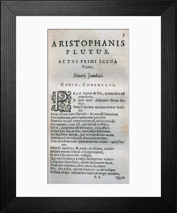 Framed Print : Aristophanes (c. 446 BC c. 386 BC). Comic playwright of an Framed Print : Aristophanes (c. 446 BC c. 386 BC). Comic playwright of an