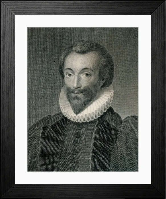 Framed Print : John Donne (1572- 1631) English poet and cleric in the Churc