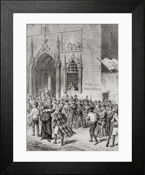 Framed Print : Uprising in Valencia, to defend the Spanish Constitution of Framed Print : Uprising in Valencia, to defend the Spanish Constitution of