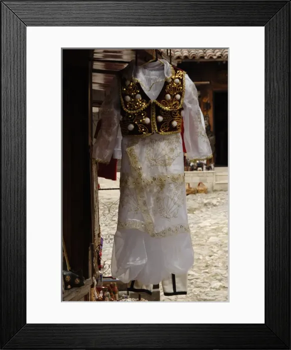 Framed Print : Albaniz. Kruje. Albanian traditional dress. Bazaar Framed Print : Albaniz. Kruje. Albanian traditional dress. Bazaar