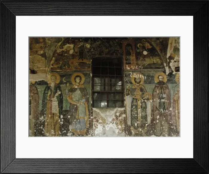 Framed Print : Frescoes. Exonarthex of Saint Nicholas Church. By Zografi s Framed Print : Frescoes. Exonarthex of Saint Nicholas Church. By Zografi s