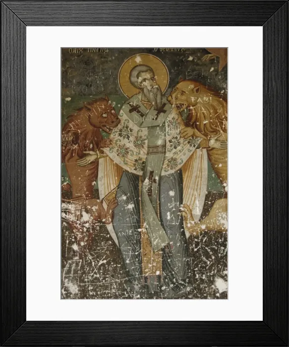 Framed Print : Frescoes. Exonarthex of Saint Nicholas Church. By Zografi s Framed Print : Frescoes. Exonarthex of Saint Nicholas Church. By Zografi s