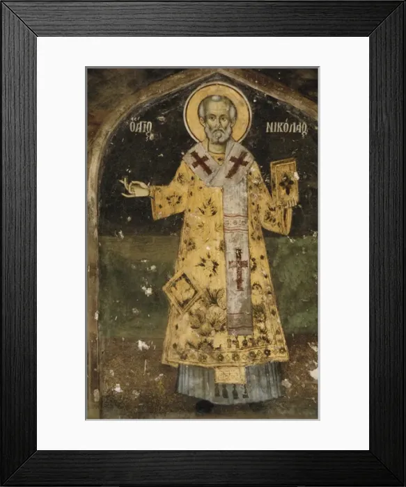 Framed Print : Frescoes. Exonarthex of Saint Nicholas Church. By Zografi s Framed Print : Frescoes. Exonarthex of Saint Nicholas Church. By Zografi s