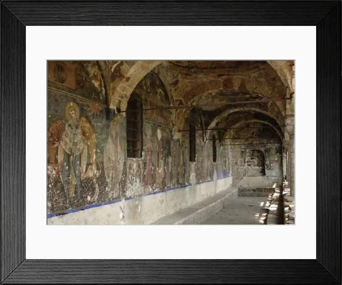 Framed Print : Frescoes. Exonarthex of Saint Nicholas Church. By Zografi s Framed Print : Frescoes. Exonarthex of Saint Nicholas Church. By Zografi s