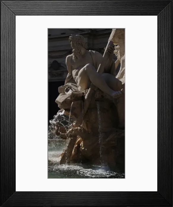 Framed Print : Fountain of Four Rivers, 1651, by Bernini. The river-god Gan Framed Print : Fountain of Four Rivers, 1651, by Bernini. The river-god Gan