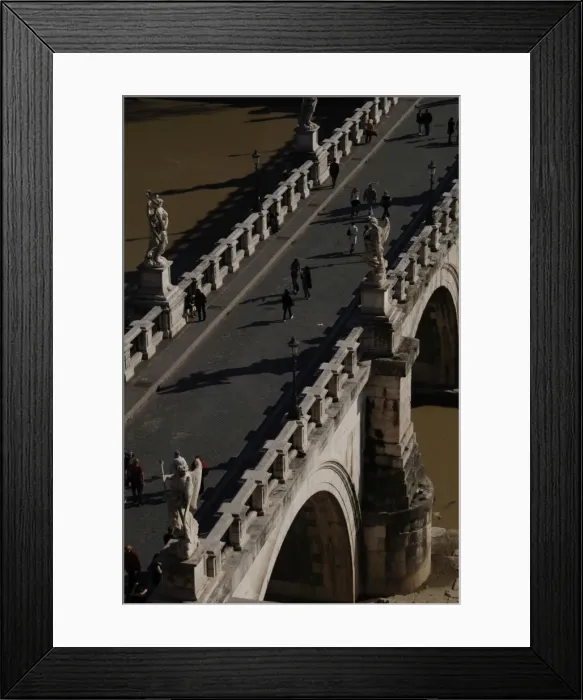 Framed Print : Italy. Rome. Saint Angelo Bridge (1668-1671). Aerial view Framed Print : Italy. Rome. Saint Angelo Bridge (1668-1671). Aerial view