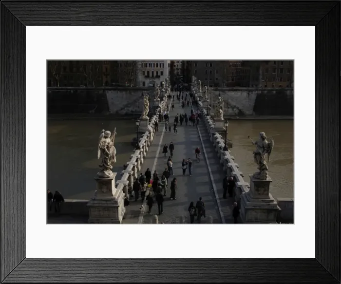 Framed Print : Italy. Rome. Saint Angelo Bridge (1668-1671). Aerial view Framed Print : Italy. Rome. Saint Angelo Bridge (1668-1671). Aerial view