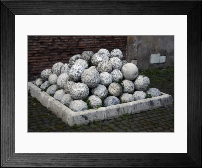 Framed Print : Catapult and ammunition. Castel Sant Angelo. Rome Framed Print : Catapult and ammunition. Castel Sant Angelo. Rome