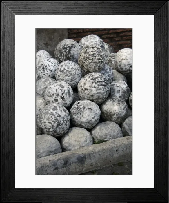 Framed Print : Catapult and ammunition. Castel Sant Angelo. Rome Framed Print : Catapult and ammunition. Castel Sant Angelo. Rome