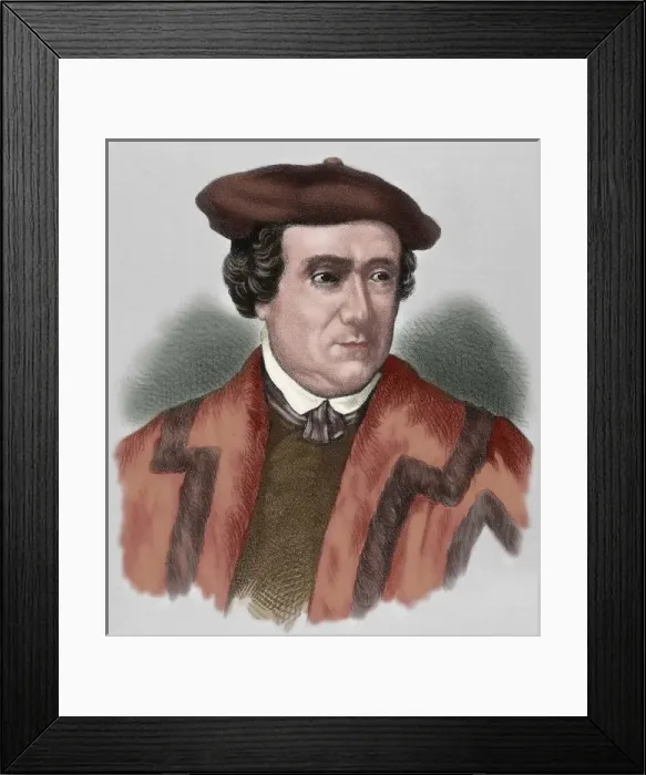 Framed Print : Martin Luther (1483-1546). Colored engraving Framed Print : Martin Luther (1483-1546). Colored engraving